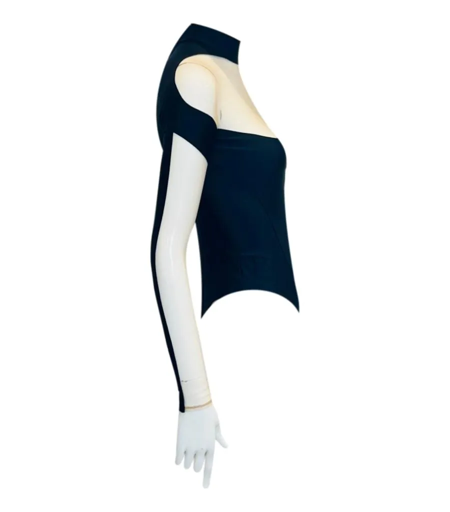 Mugler Illusion Neckline Bodysuit. Size 36FR